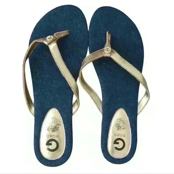 G by Guess Shoes - ❤️ Guess flip flop denim and gold size 9